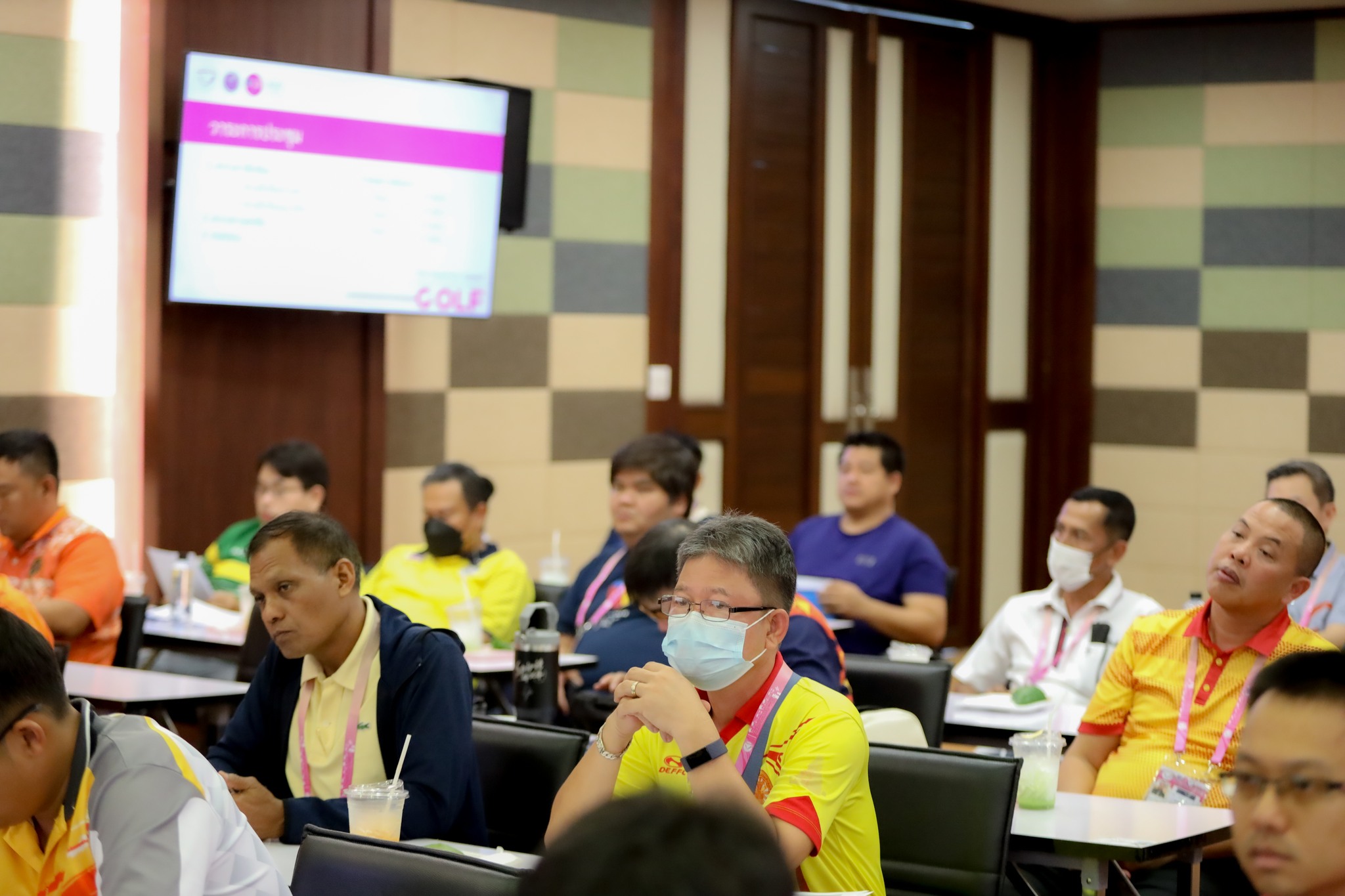 วันที่ 28 พ.ค. 66 การประชุมผู้จัดการทีม กีฬากอล์ฟ การแข่งขันกีฬาบุคลากรแห่งประเทศไทยครั้งที่ 39 ณ ห้องประชุมโกมุท ชั้น 4 อาคารเรียนและปฏิบัติการ มหาวิทยาลัยราชภัฏอุบลราชธานี